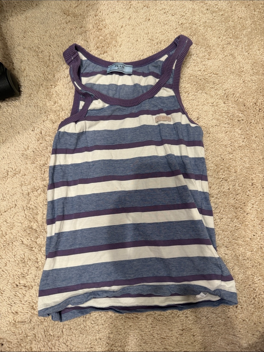 Prada Striped Tank Top in Purple, Blue & White